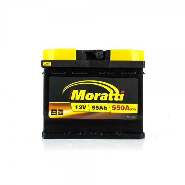 Акумулятор легковий MORATTI 12B 55Ah 550A плюс справа (R+) кальцієвий (Ca/Ca) 207X175X175мм (5550060055)